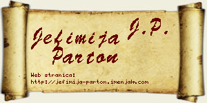 Jefimija Parton vizit kartica